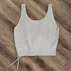 Vince Crossover Ribbed Cotton Tank